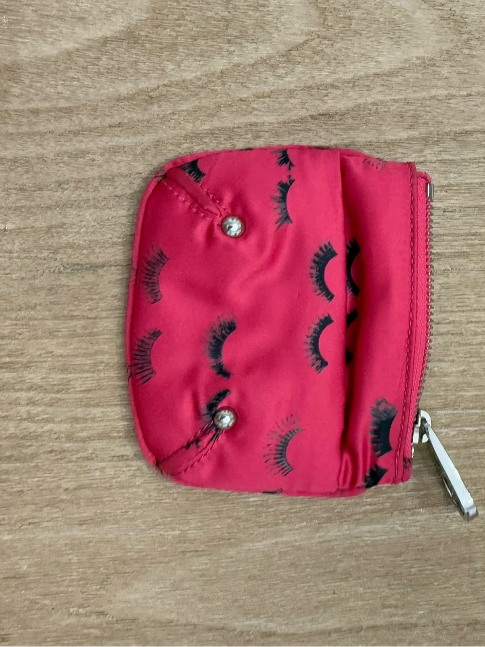 Juicy Couture Neon Pink Flirty Eyelashes Cosmetic Pouch / Makeup Bag